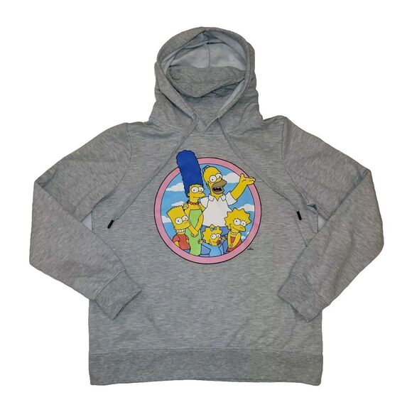 Simpsons Tops - The Simpsons Hooded Sweatshirt Womens Medium Turtleneck Gray Soft